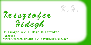 krisztofer hidegh business card